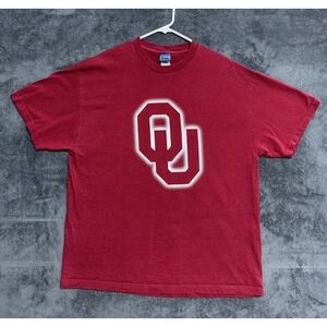 Vintage Oklahoma Sooners T Shirt Men's Large Champion Red Graphic Tee USA Made